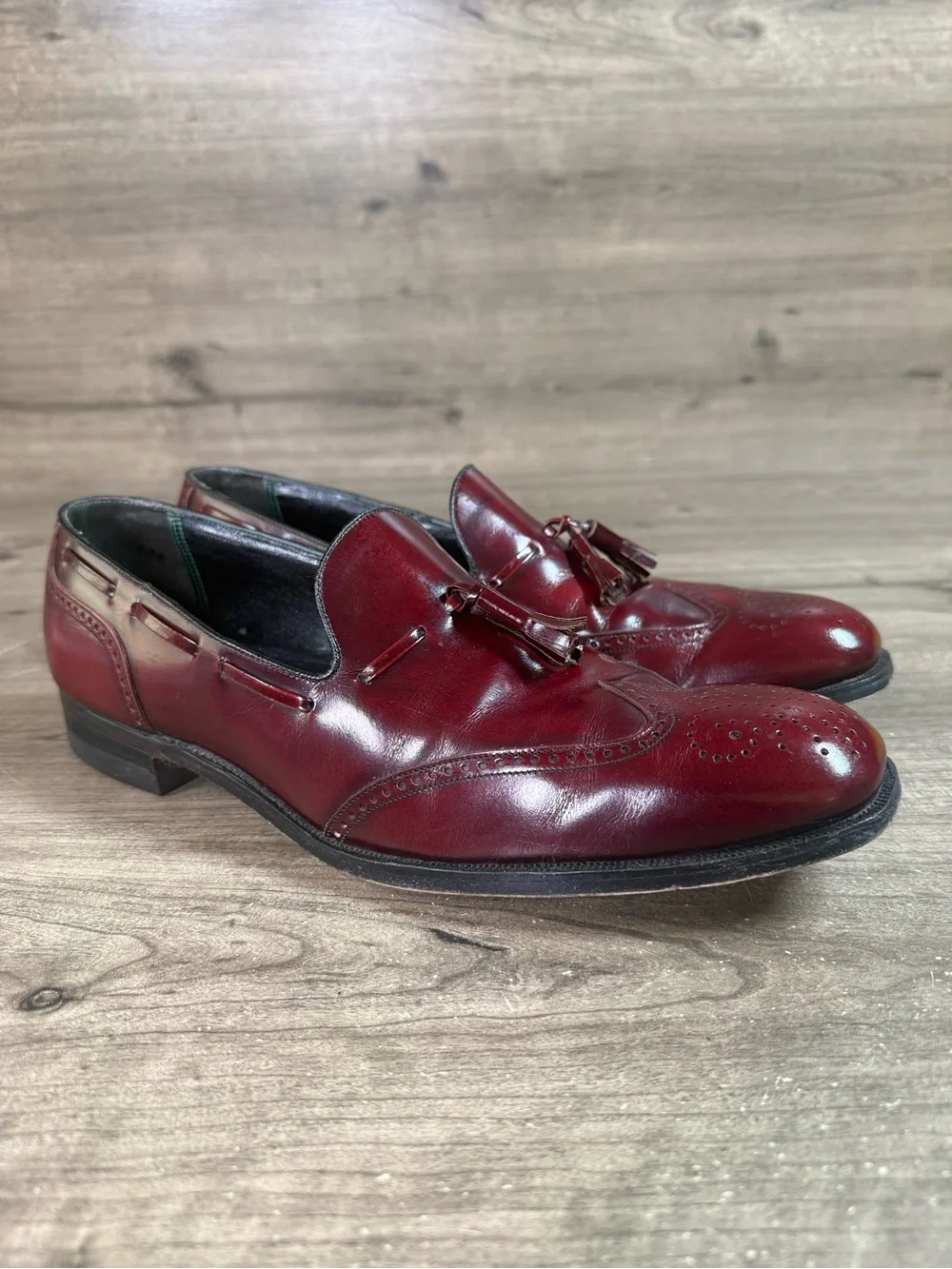 Vintage Florsheim Imperial 644736 Oxblood Tassel Loafers Men’s 13A USA Leather